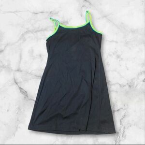 Vintage no boundaries black with lime green tank straps dress